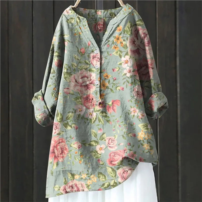 CILLIA | Floral Button-Down Blouse