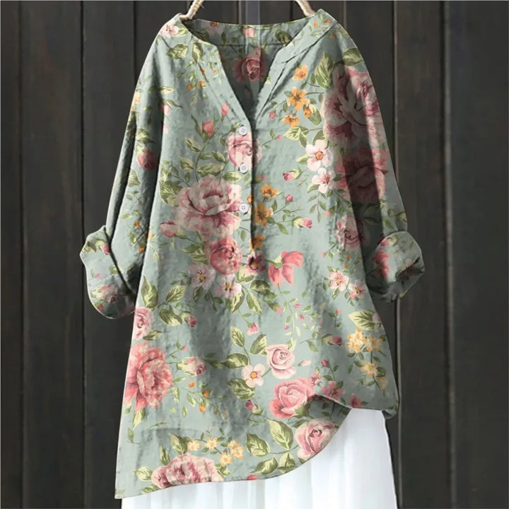 CILLIA | Floral Button-Down Blouse
