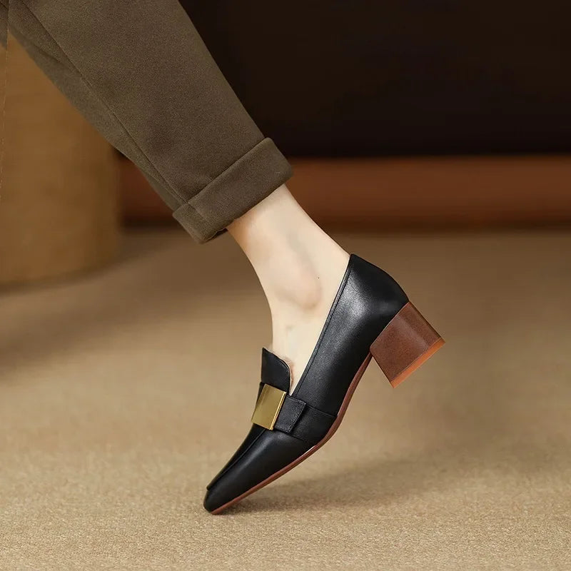 EMMA | Metallic Accent Loafers