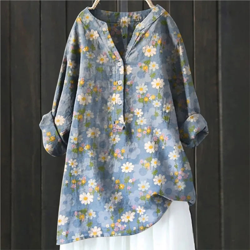 CILLIA | Floral Button-Down Blouse