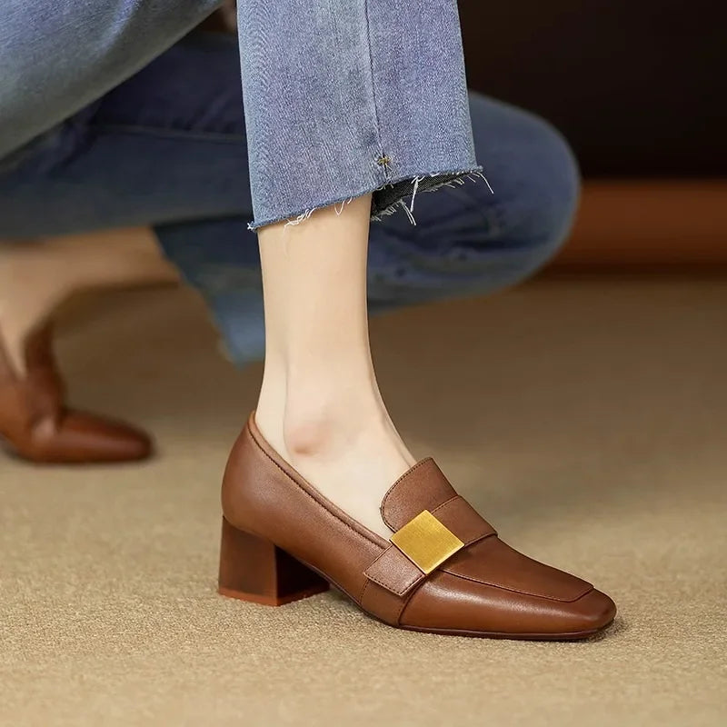 EMMA | Metallic Accent Loafers