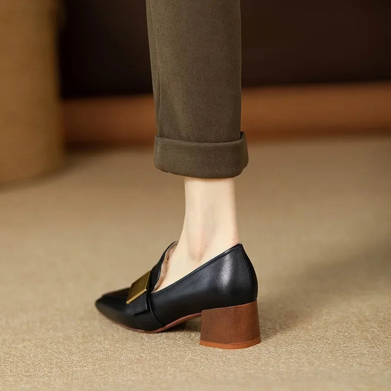 EMMA | Metallic Accent Loafers