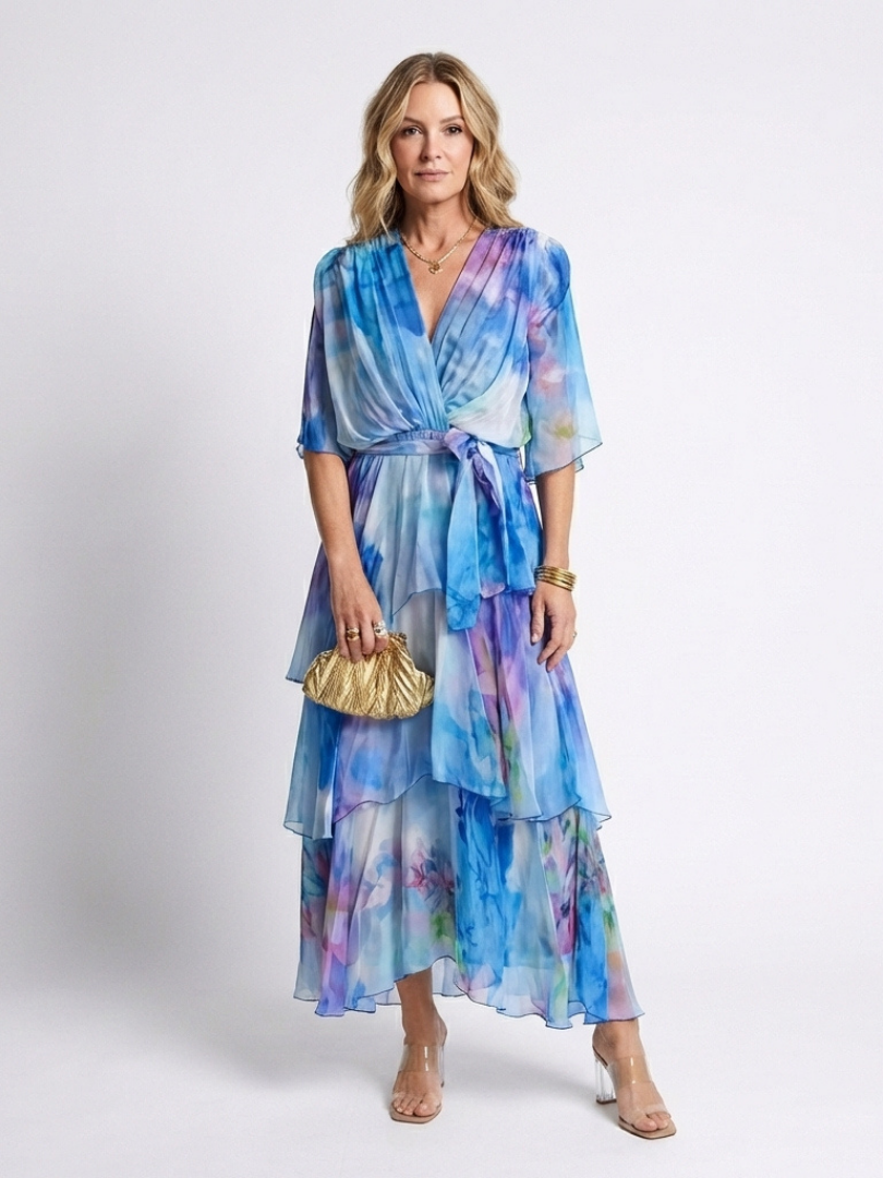 AIVA | Flowing Tie-Waist Maxi Dress