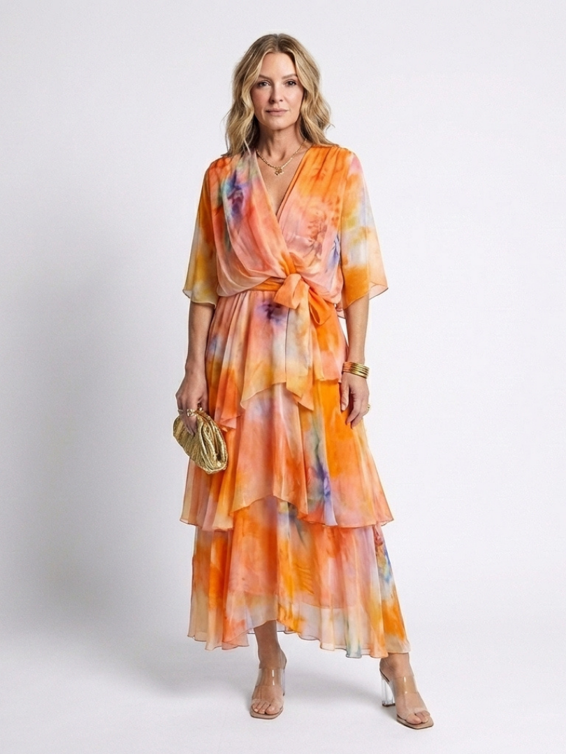AIVA | Flowing Tie-Waist Maxi Dress