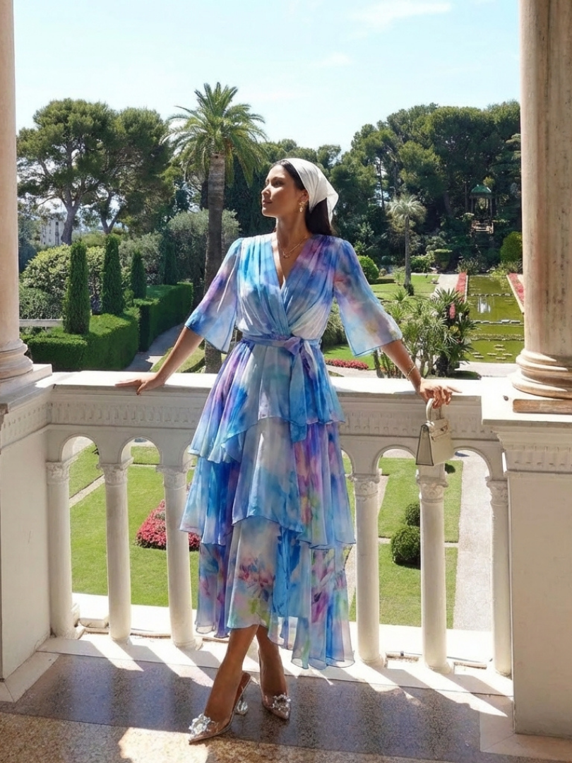 AIVA | Flowing Tie-Waist Maxi Dress