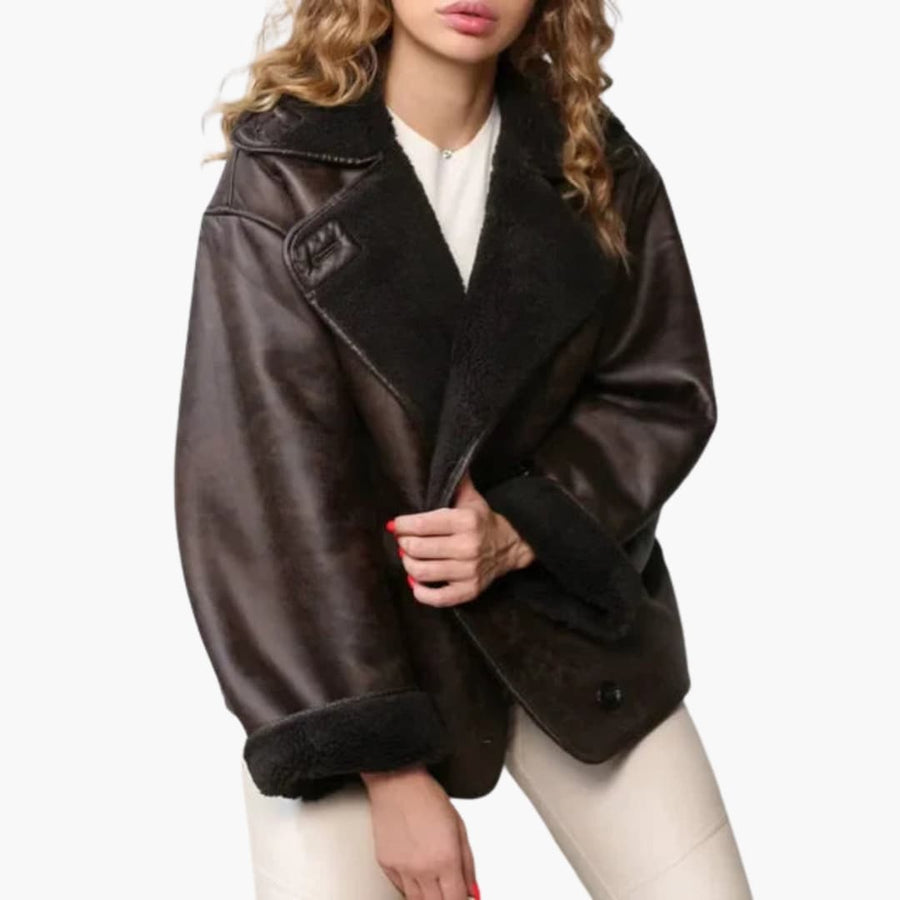 LIDIA | Oversized Lined Women's Vegan Leather Jackets