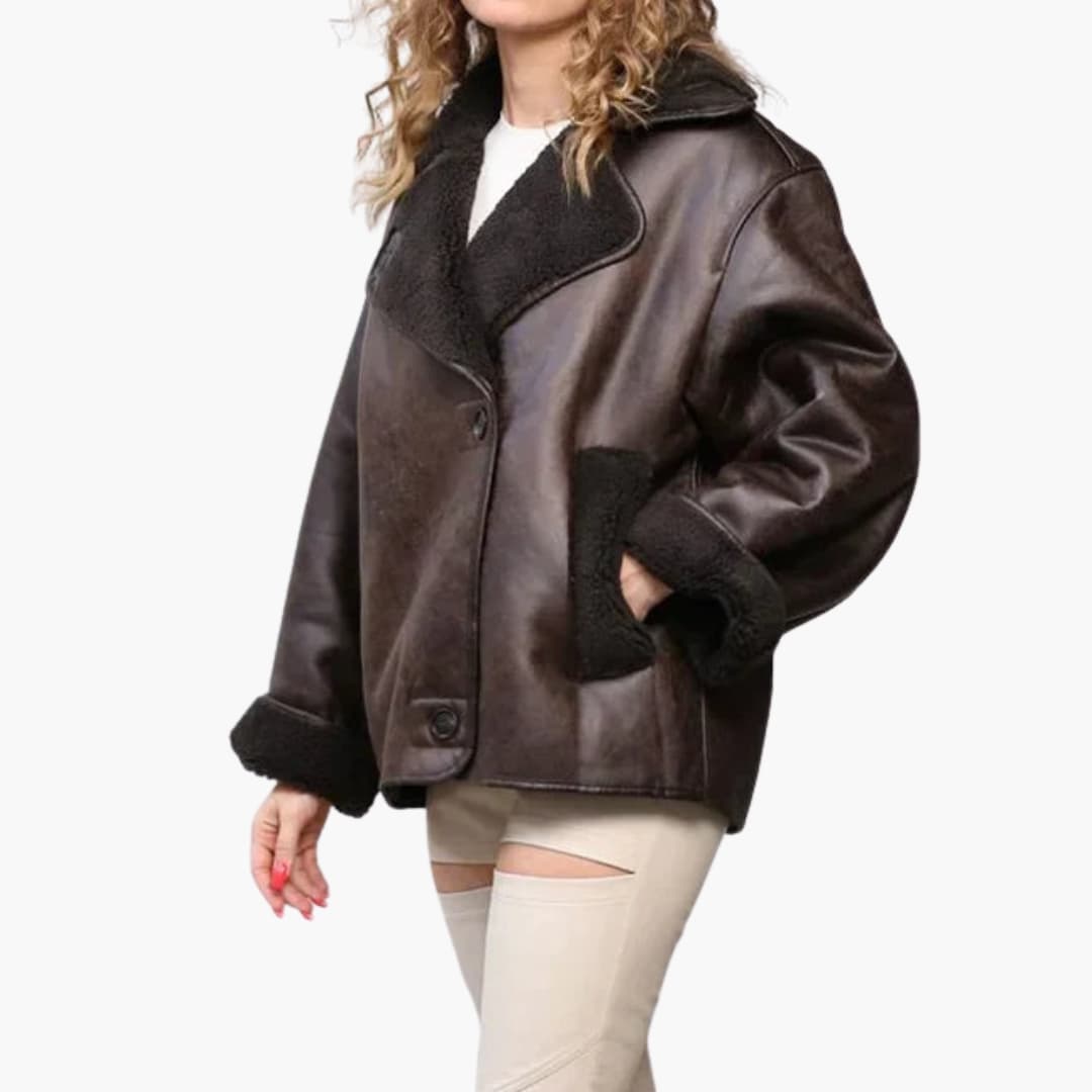 LIDIA | Oversized Lined Women's Vegan Leather Jackets