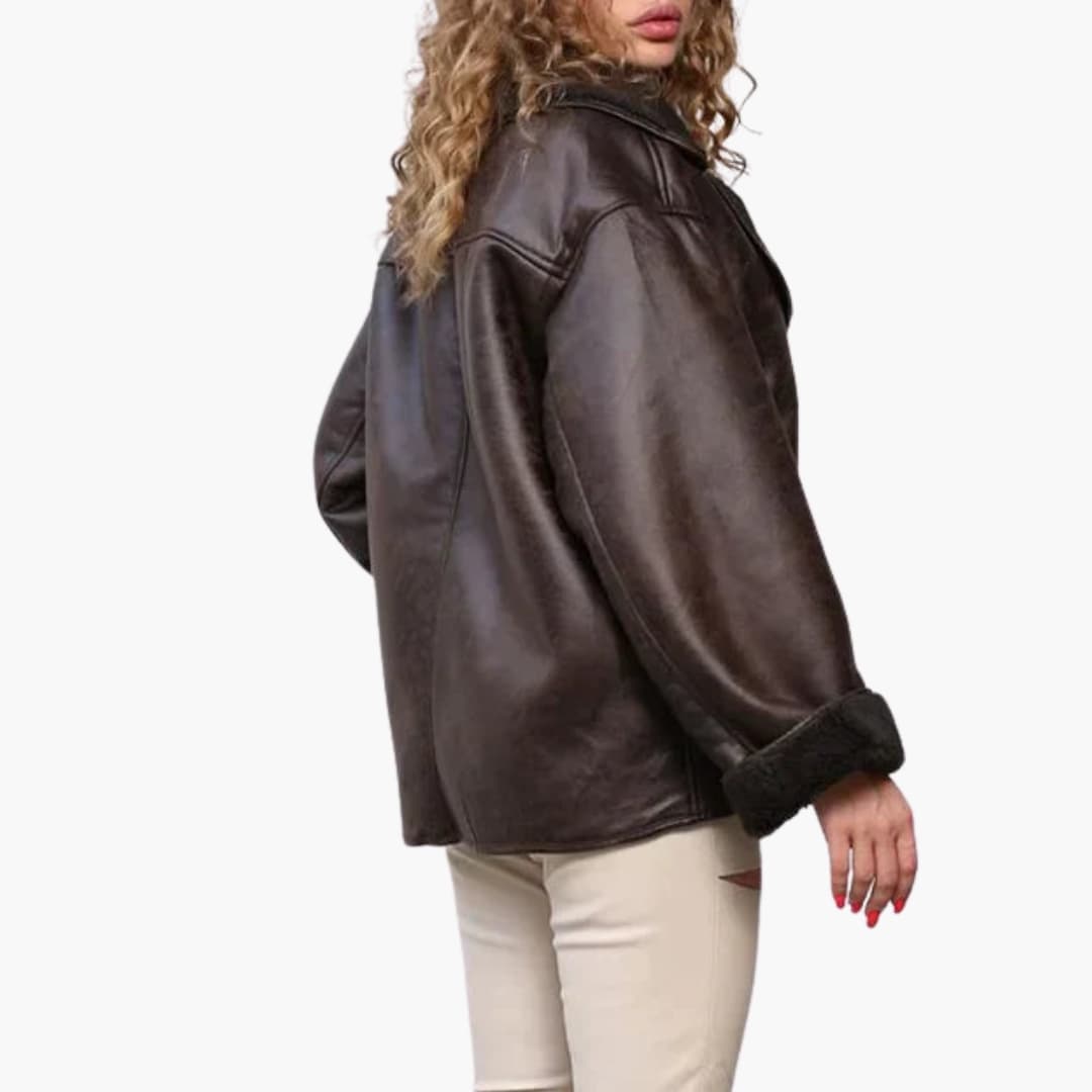 LIDIA | Oversized Lined Women's Vegan Leather Jackets
