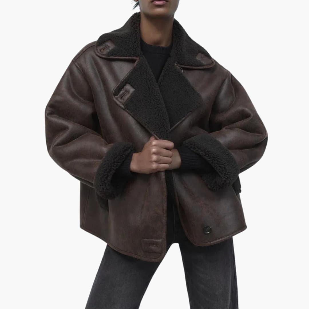 LIDIA | Oversized Lined Women's Vegan Leather Jackets