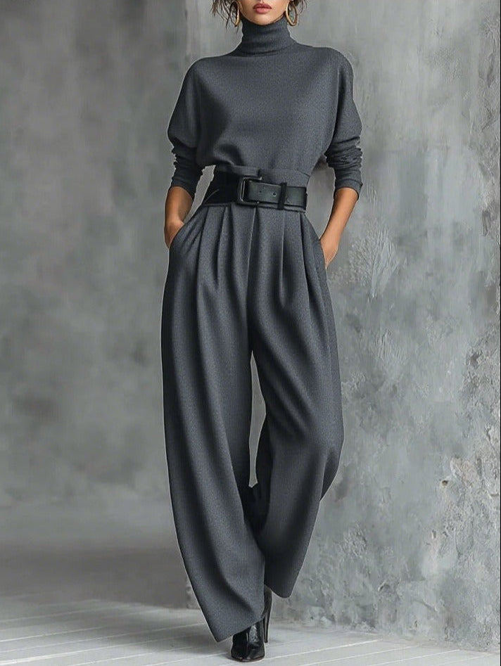 FIONA | Turtleneck Sweater and Straight-Leg Pants Set