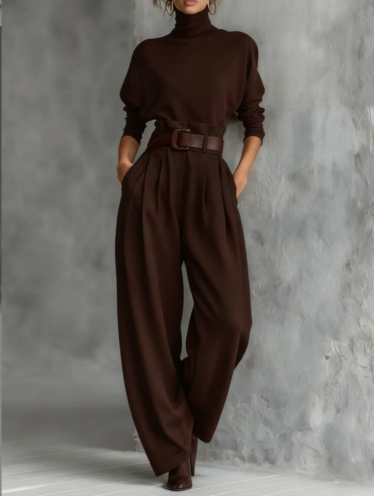 FIONA | Turtleneck Sweater and Straight-Leg Pants Set
