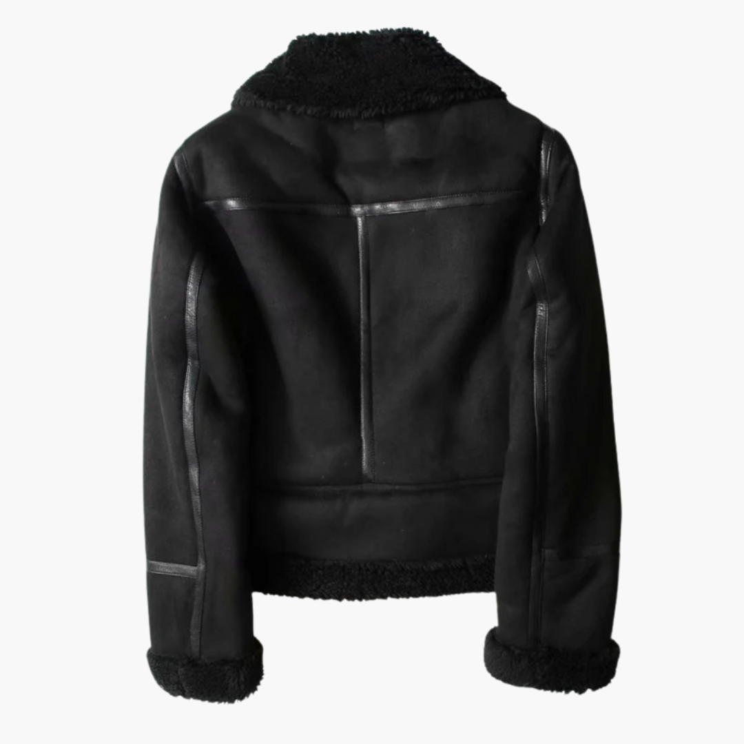 CLAUDINE | Zip Jacket with Plush Inner Layer and Adjustable Belt Hem