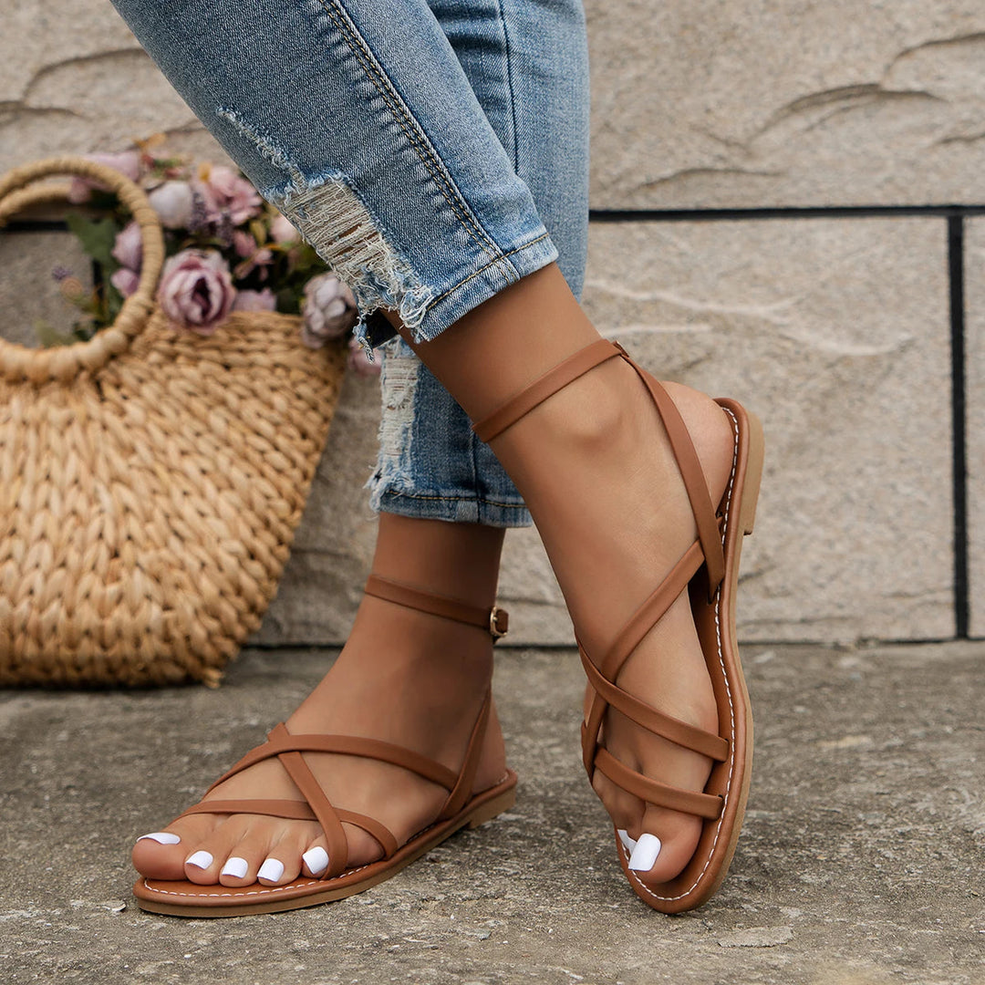 CRIZA | Casual Roman Women's Sandals with Zipper Back