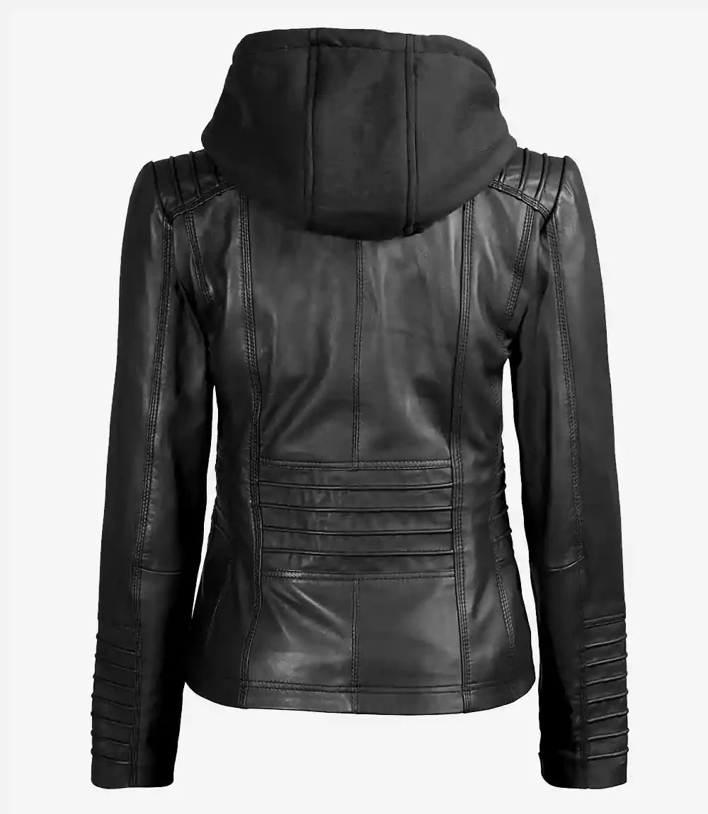 KELLY | Black Jacket With Removable Hood