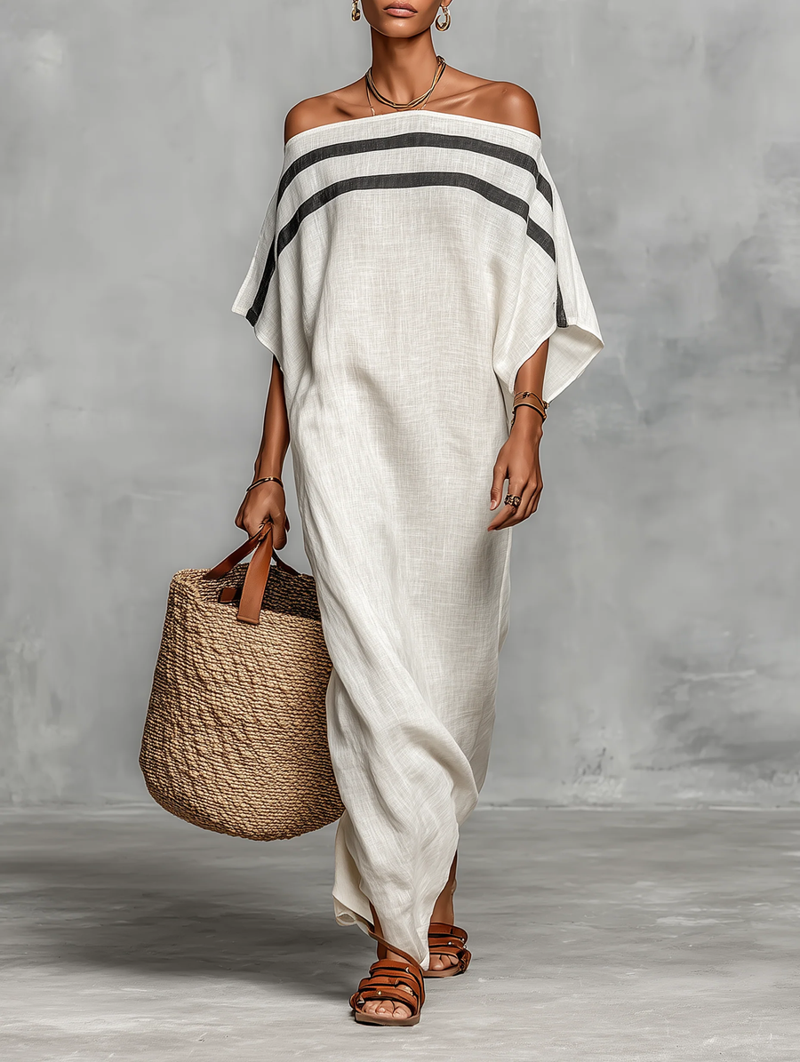 AVELINE | Off-the-Shoulder Maxi Dress with Batwing Sleeves