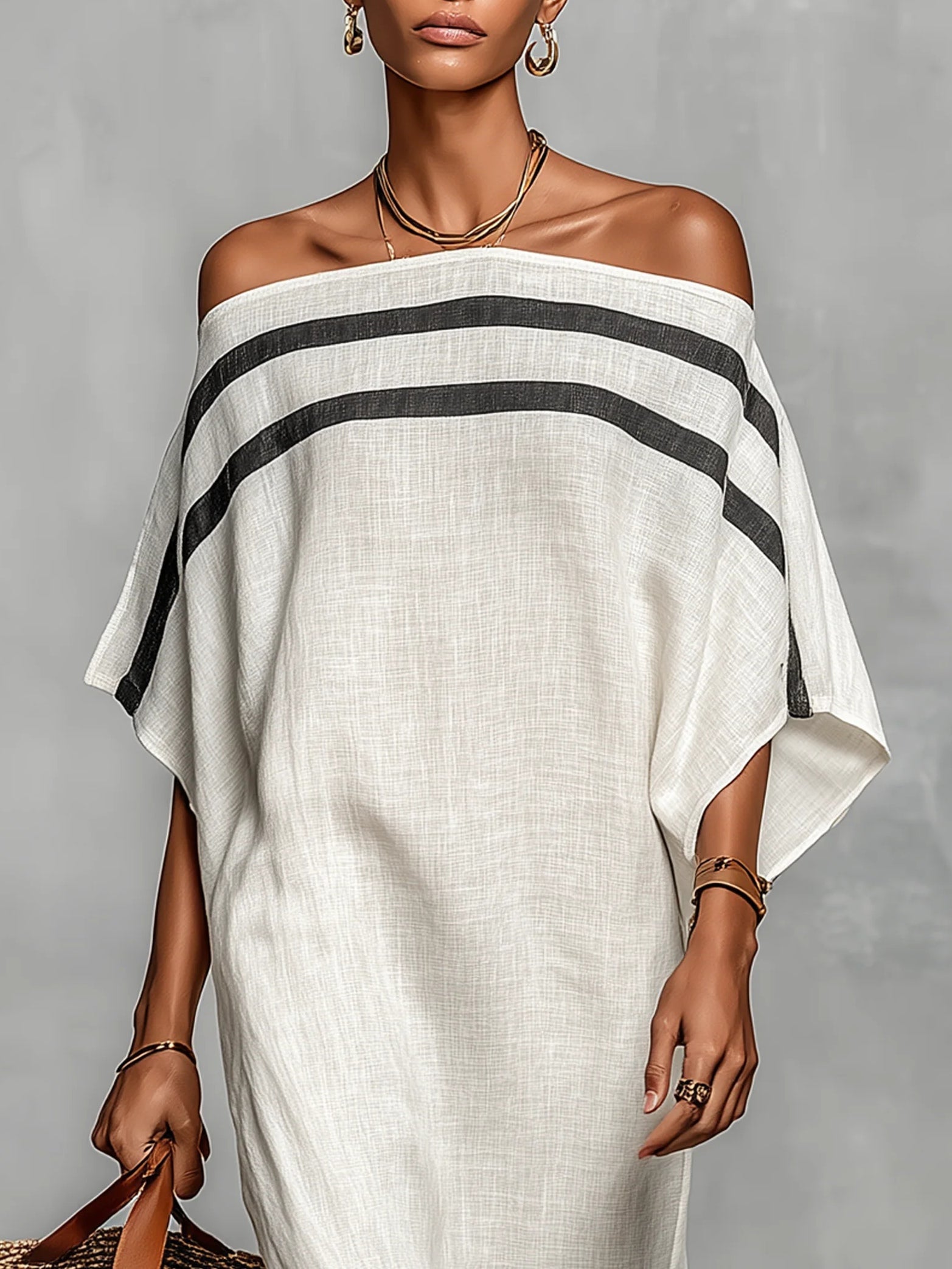 AVELINE | Off-the-Shoulder Maxi Dress with Batwing Sleeves