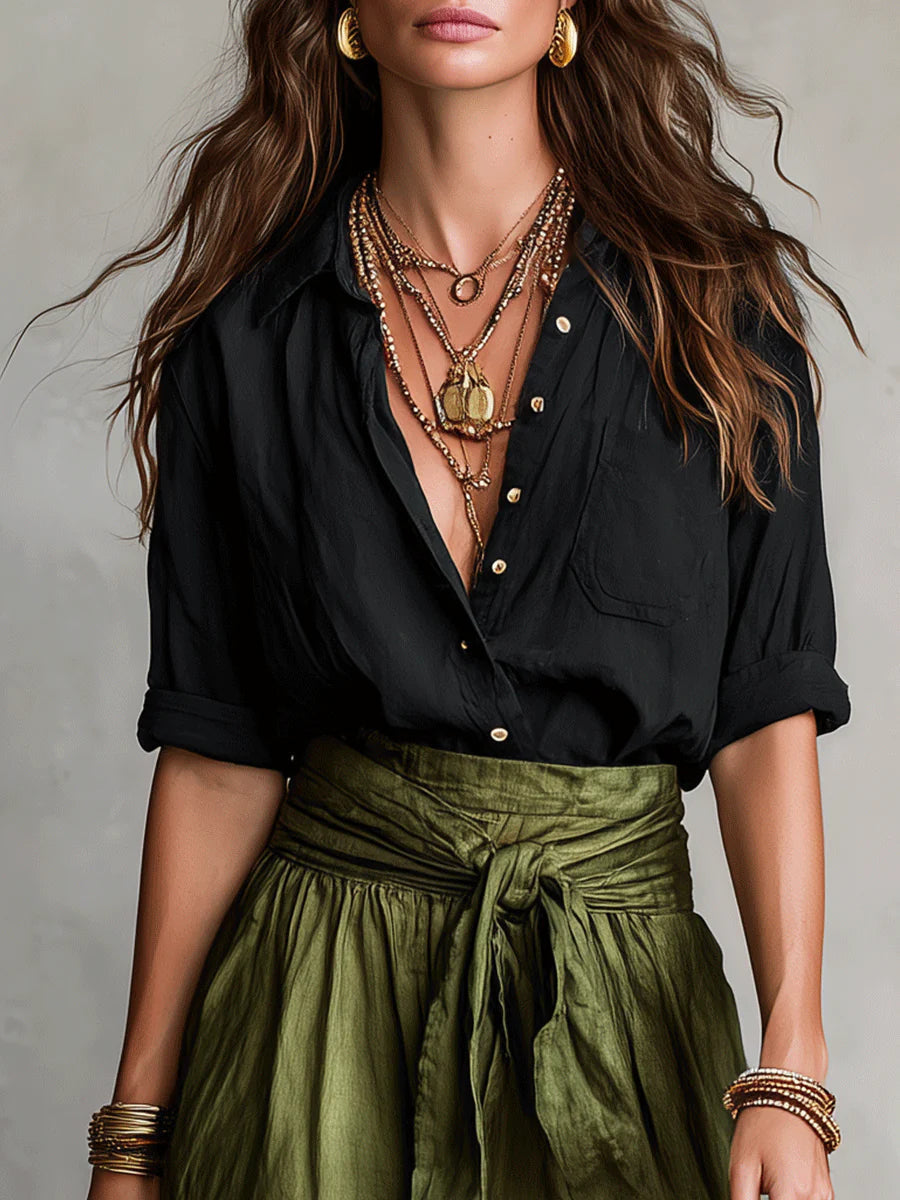 CHLOEI | Two-Piece Top and Midi Skirt Set