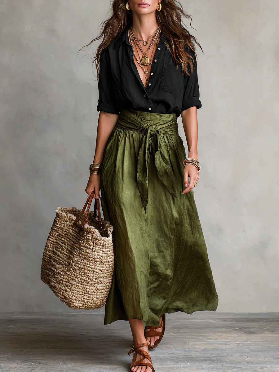 CHLOEI | Two-Piece Top and Midi Skirt Set