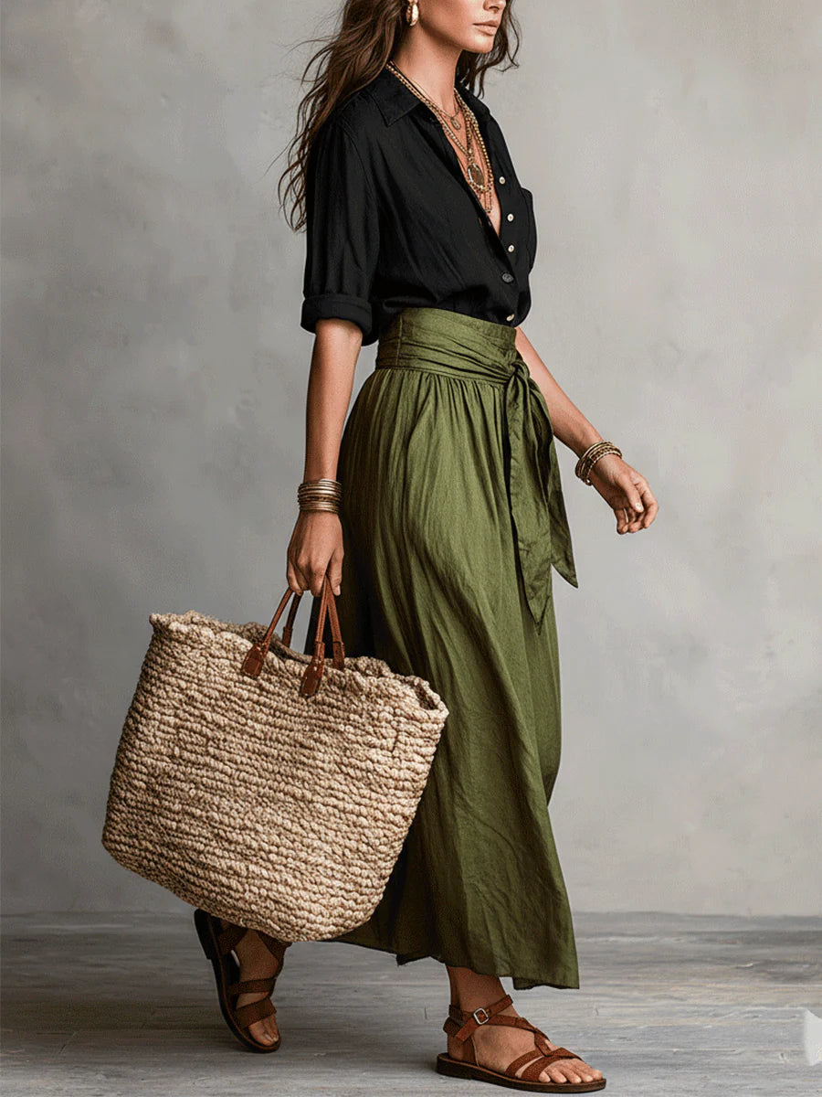 CHLOEI | Two-Piece Top and Midi Skirt Set