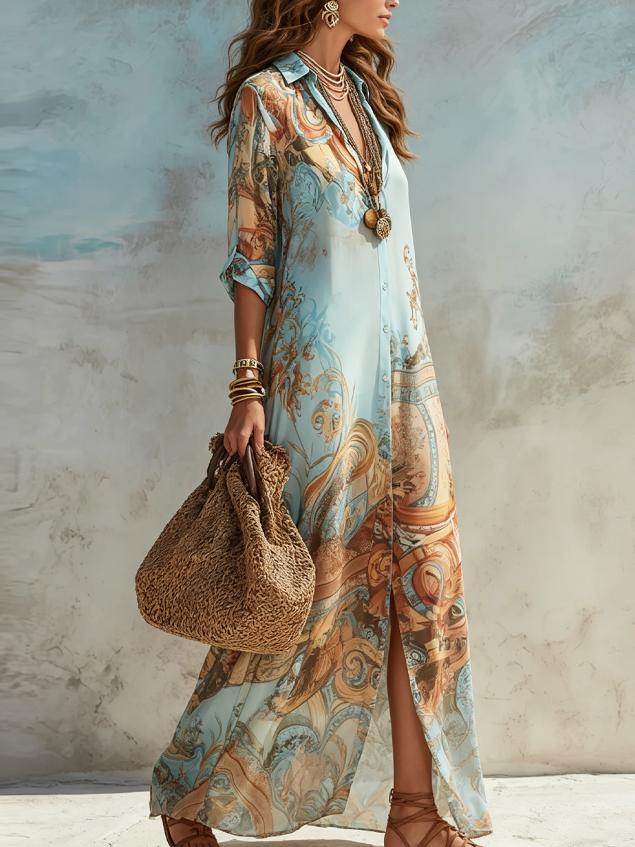 SERENA | Mediterranean Shirt Dress