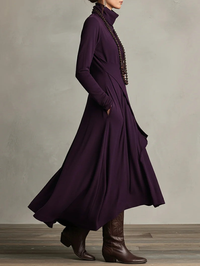 ARIELLE | Vintage Asymmetrical Turtleneck Dress