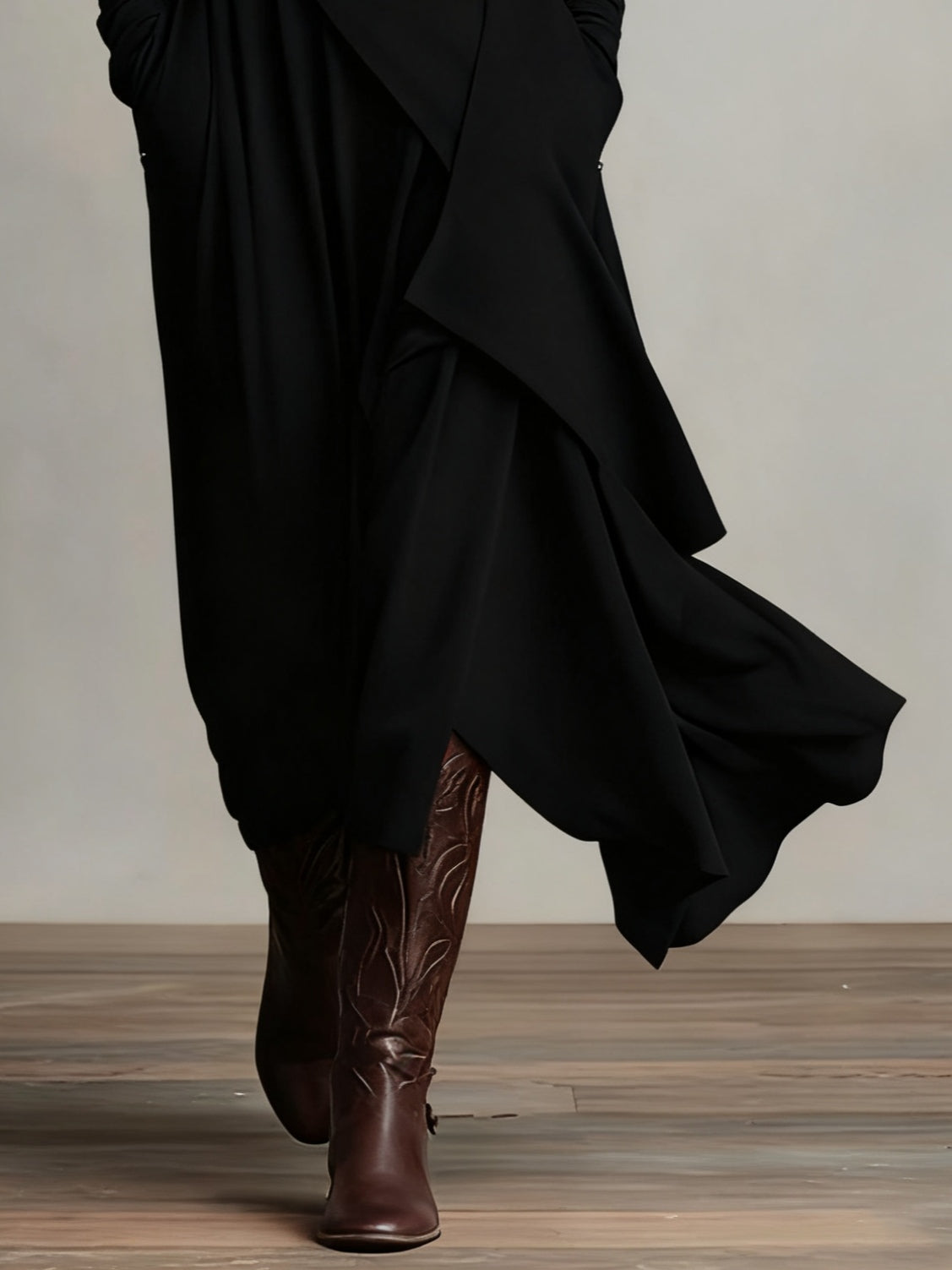 ARIELLE | Vintage Asymmetrical Turtleneck Dress