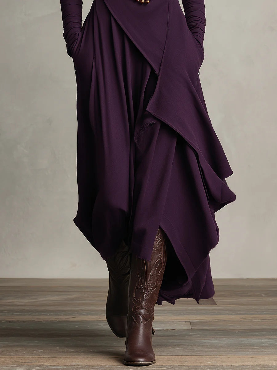 ARIELLE | Vintage Asymmetrical Turtleneck Dress