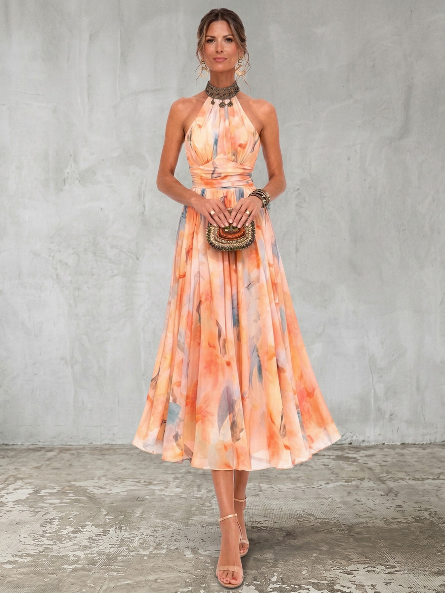 AURORA | Halter Neck Dress with Print