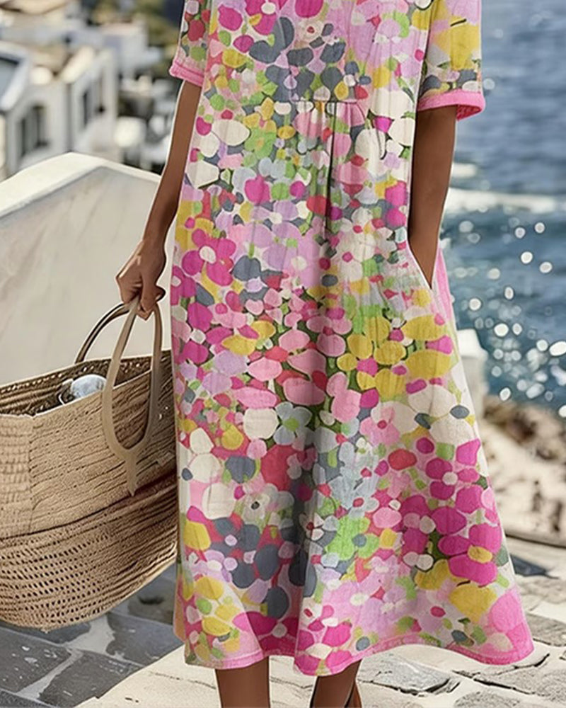ELENA | Elegant Floral Midi Dress