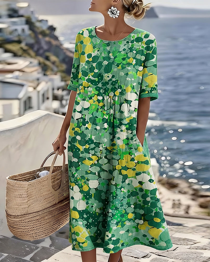 ELENA | Elegant Floral Midi Dress