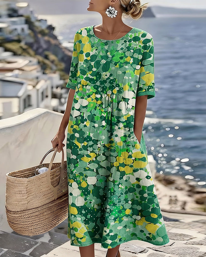 ELENA | Elegant Floral Midi Dress