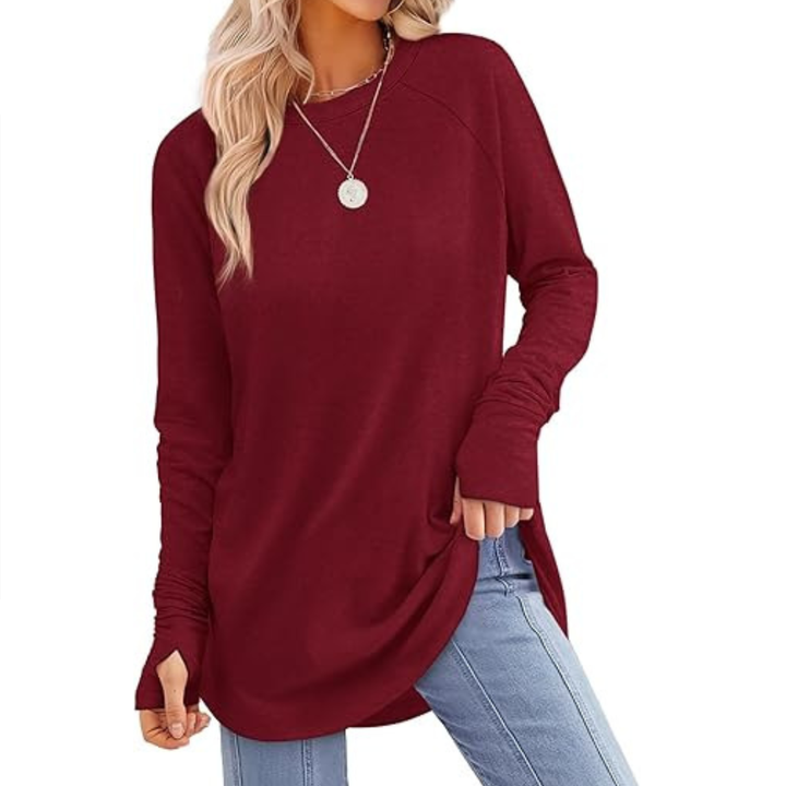 CORINNE | Relaxed Thumb Hole Tunic Top