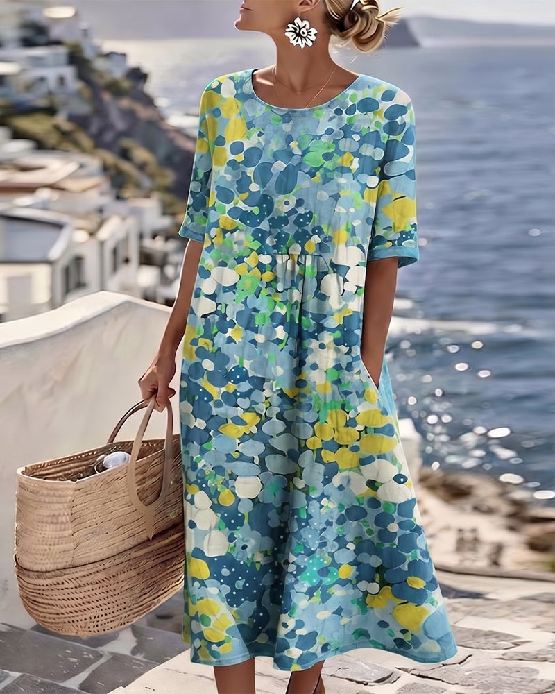 ELENA | Elegant Floral Midi Dress