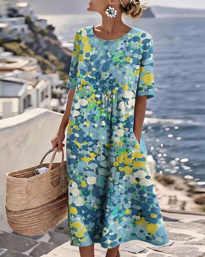 ELENA | Elegant Floral Midi Dress