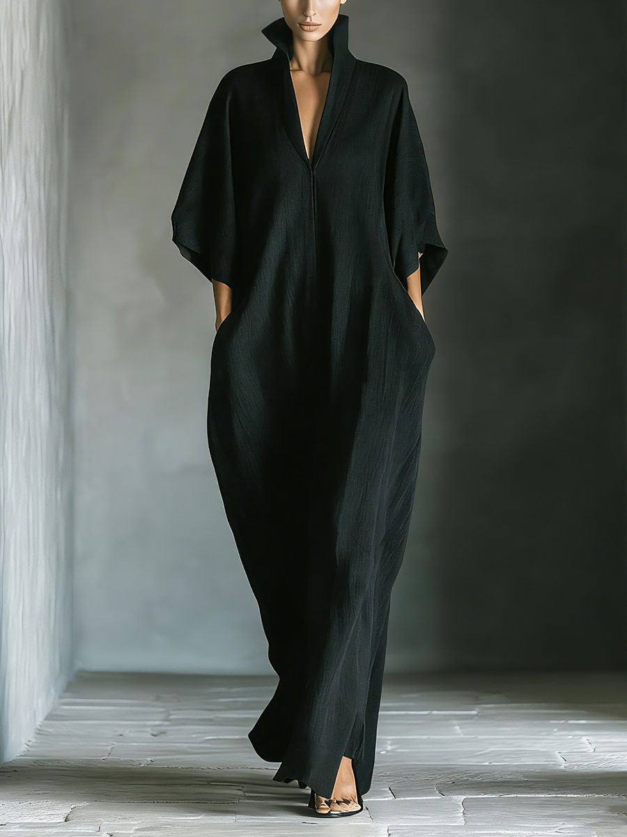 COSTANZA | Maxi Dress with V-Neck and Kimono Sleeves
