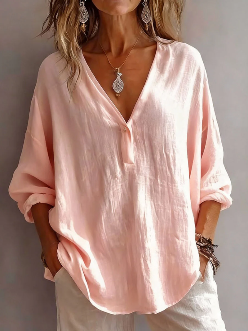 VEILA | Casual Cotton Blend Tunic Blouse