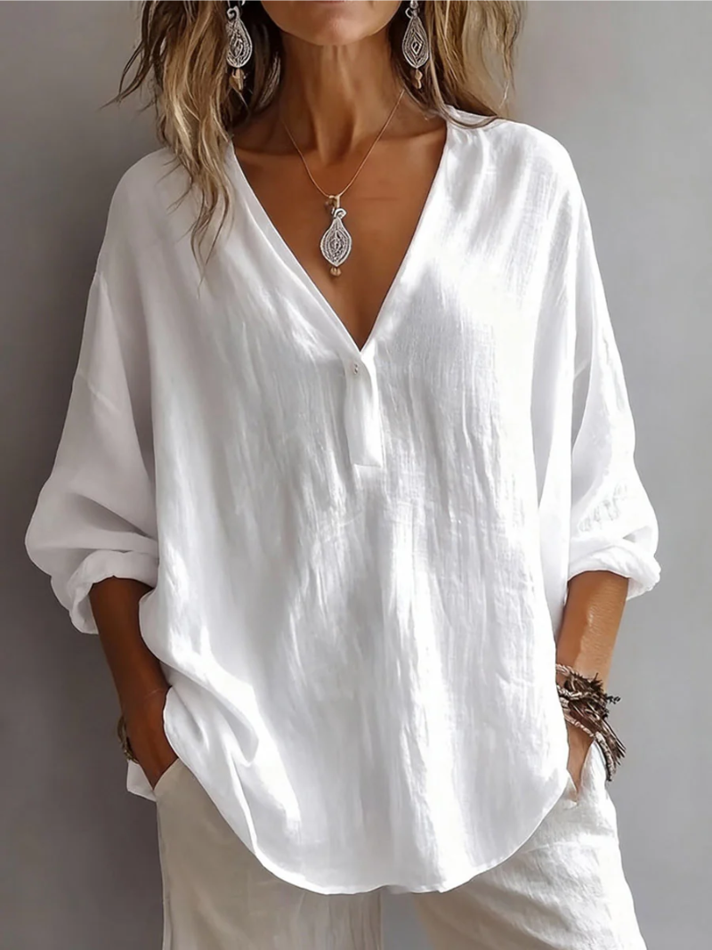 VEILA | Casual Cotton Blend Tunic Blouse