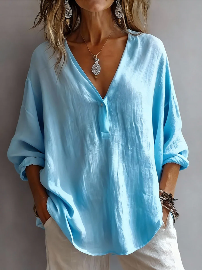 VEILA | Casual Cotton Blend Tunic Blouse