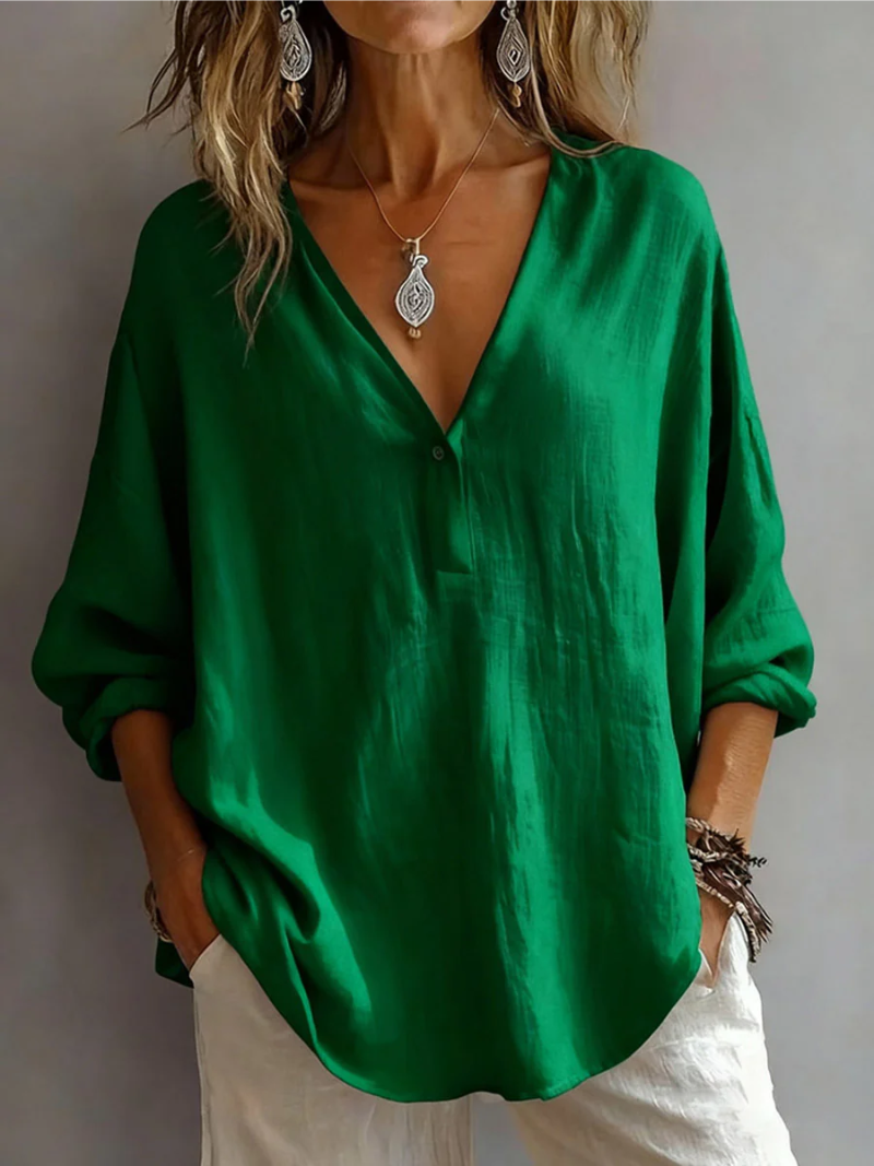 VEILA | Casual Cotton Blend Tunic Blouse