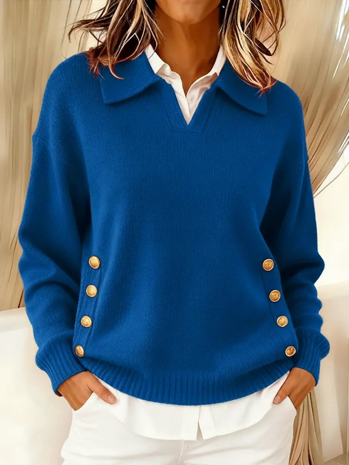 FRITZIE | V-Neck Sweater with Collar