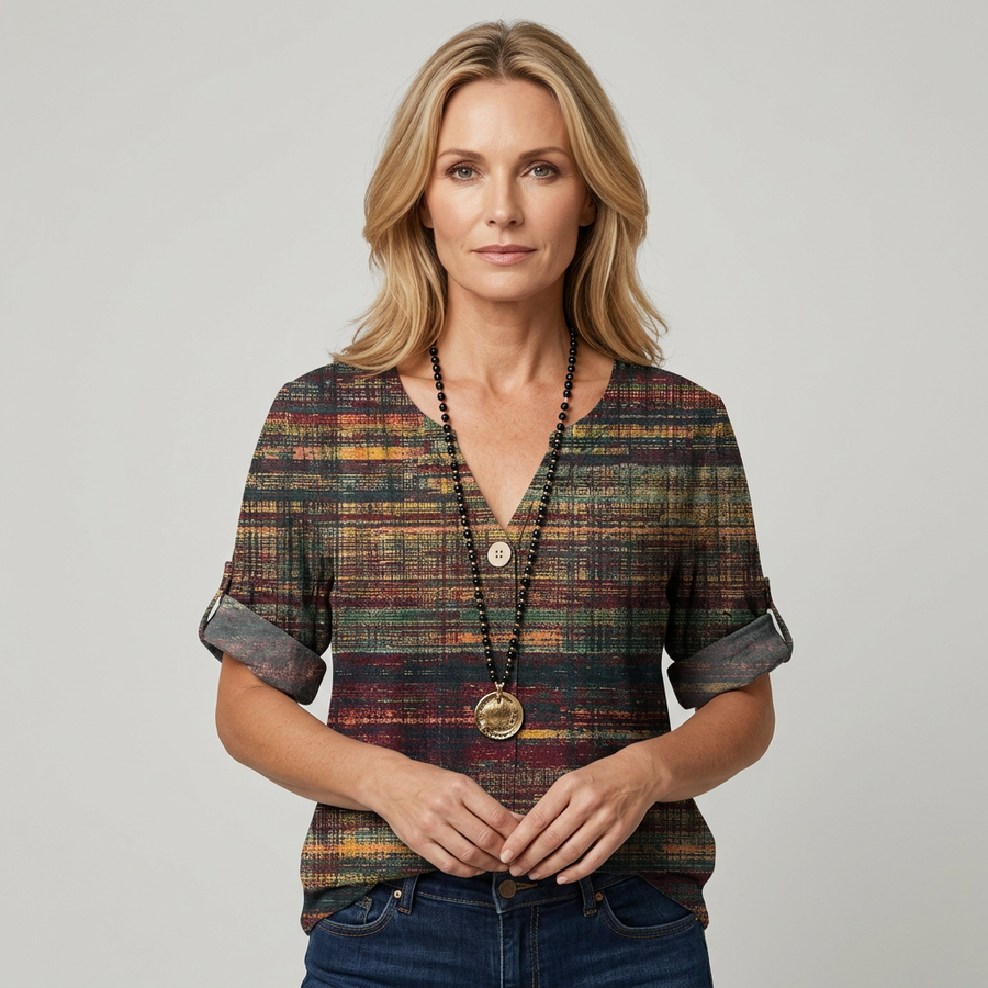 MATILDA | Elegant Printed Cotton Blouse
