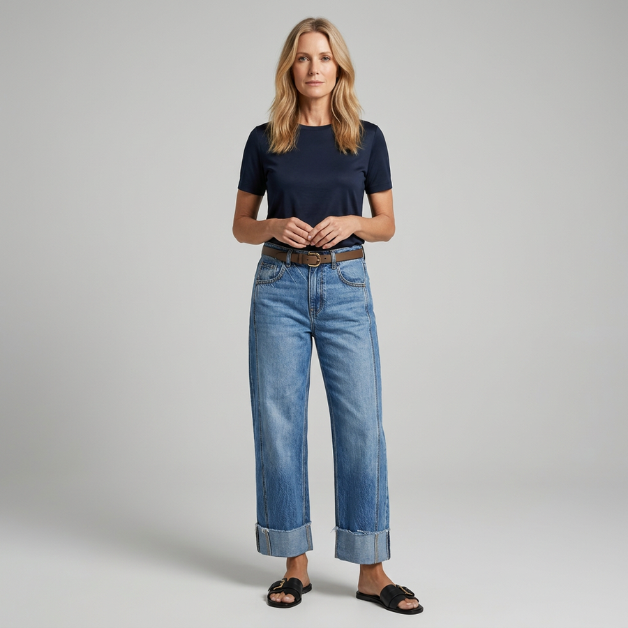 MIA | Roll Edge Straight Jeans