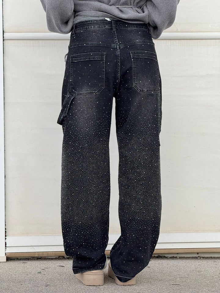 MHIYA | Vintage Crystal Straight Jeans