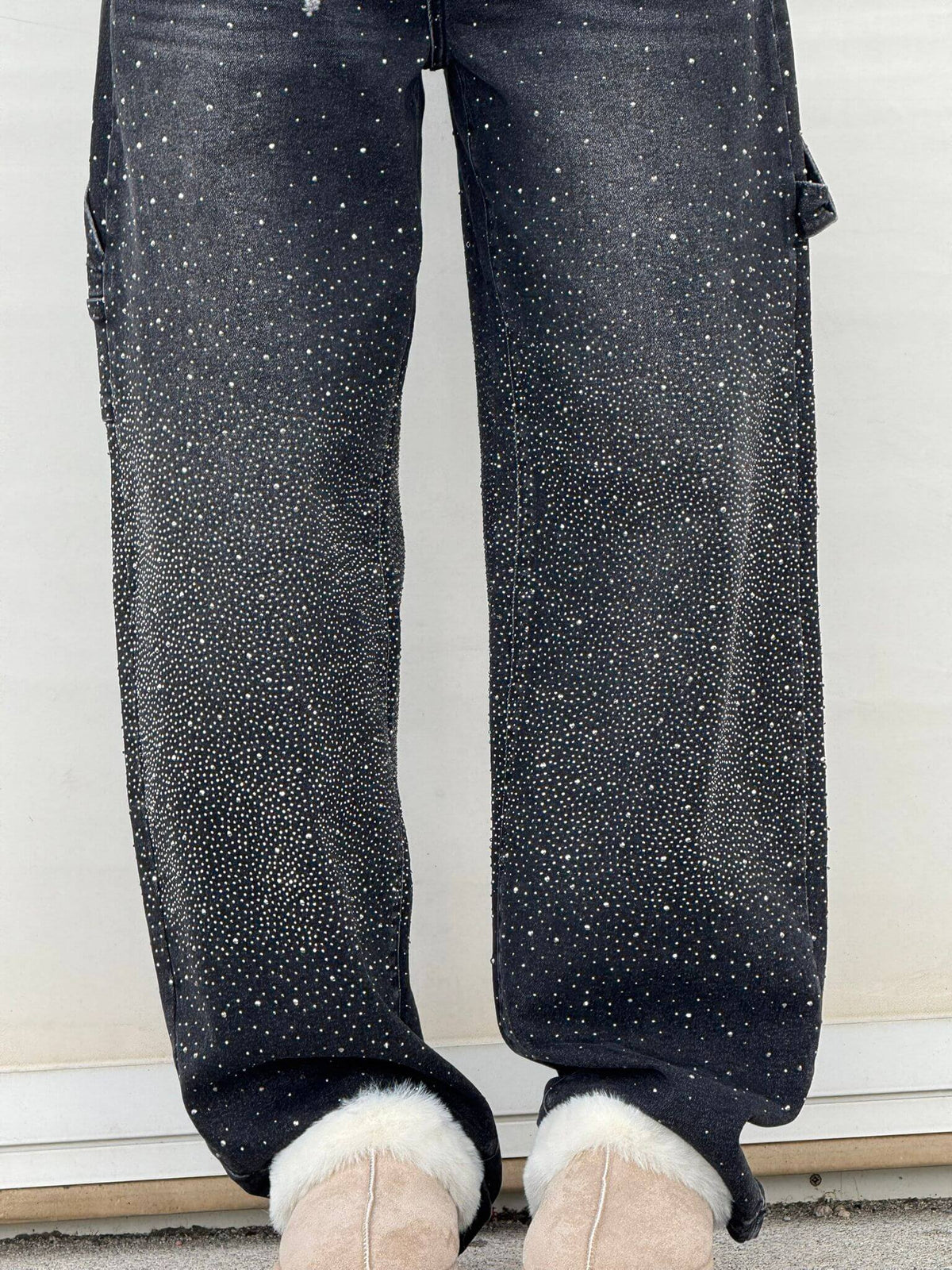 MHIYA | Vintage Crystal Straight Jeans