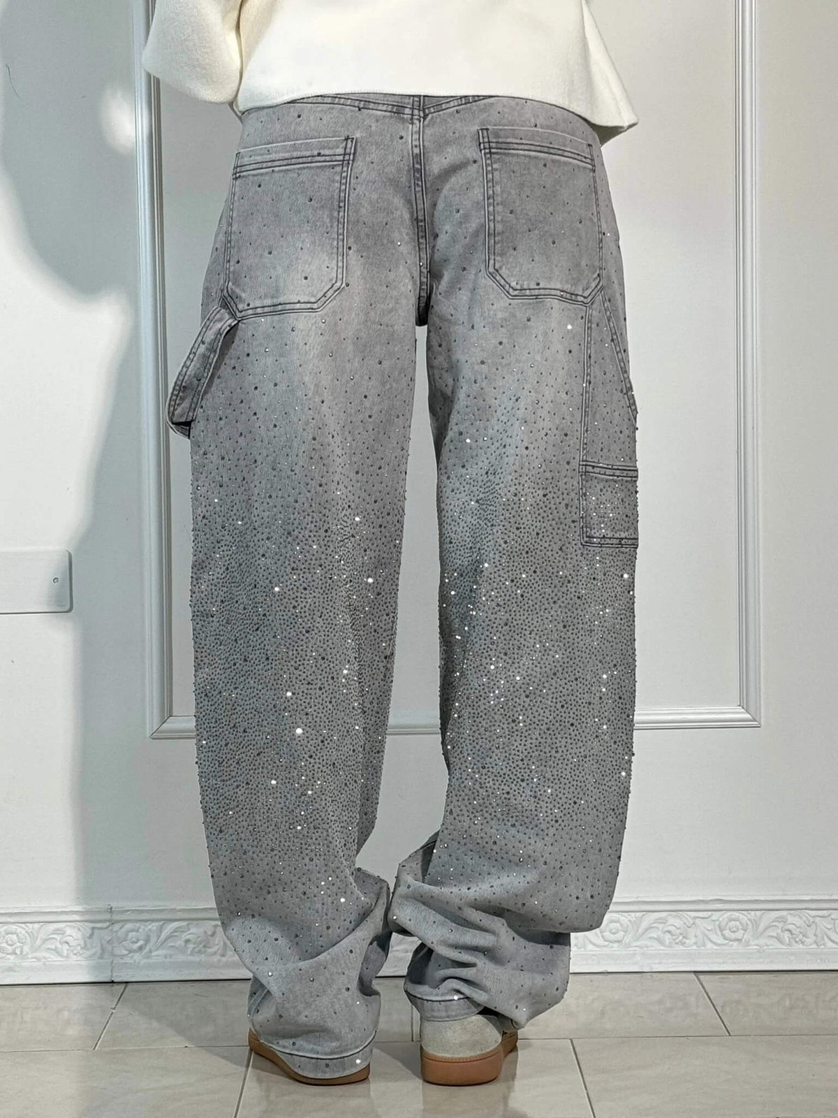 MHIYA | Vintage Crystal Straight Jeans