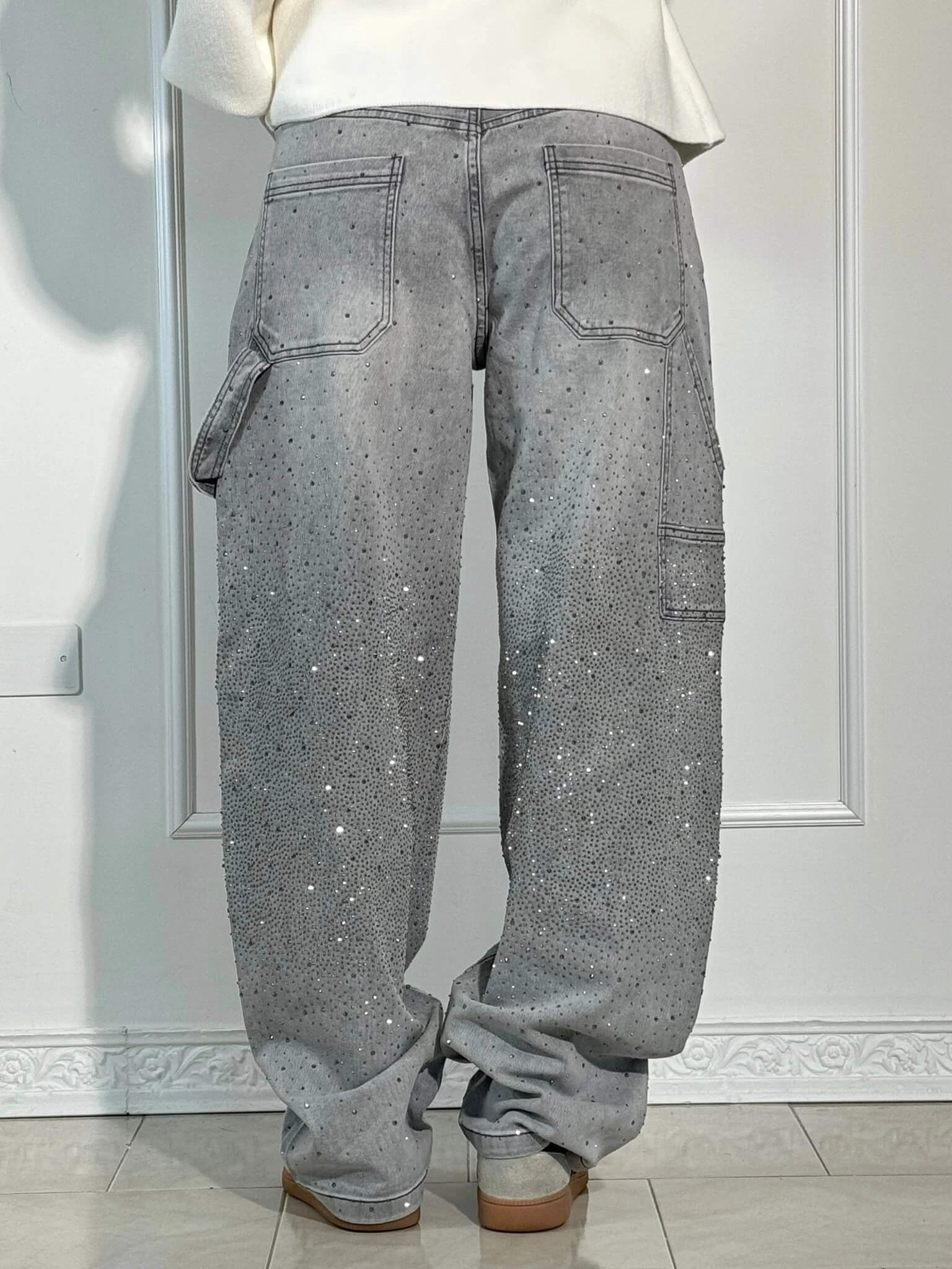 MHIYA | Vintage Crystal Straight Jeans