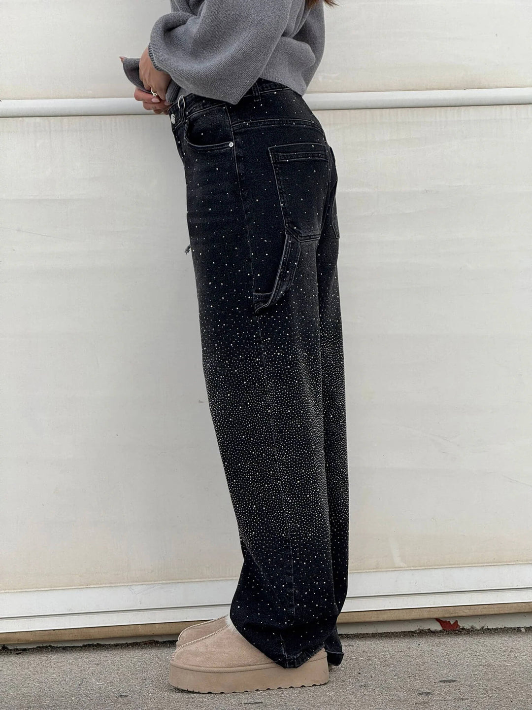 MHIYA | Vintage Crystal Straight Jeans