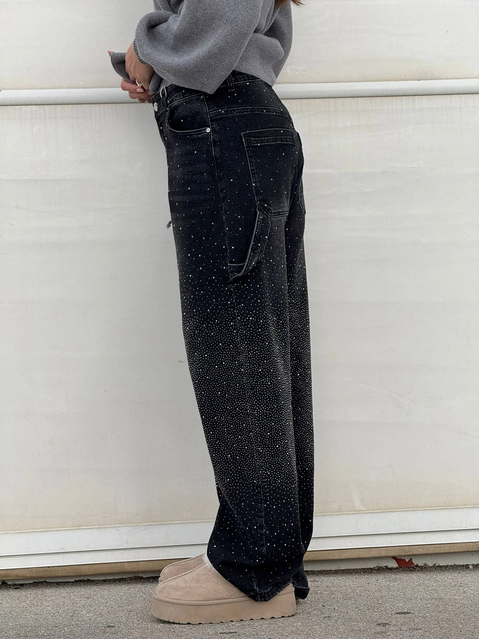 MHIYA | Vintage Crystal Straight Jeans