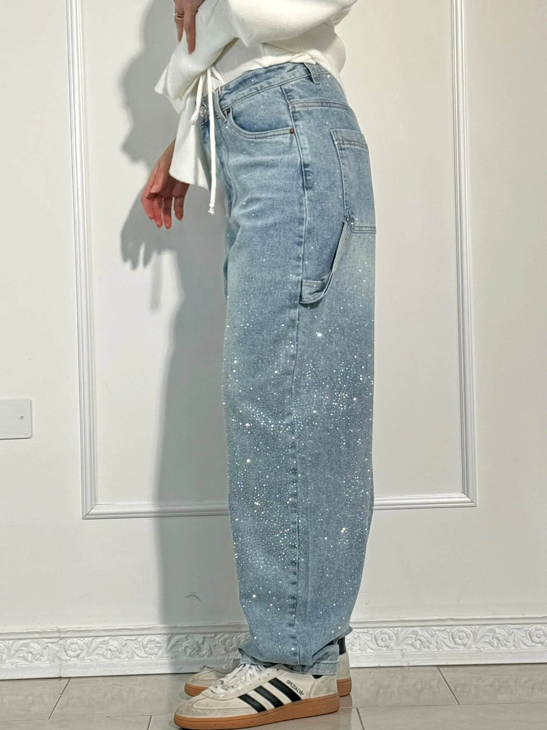 MHIYA | Vintage Crystal Straight Jeans