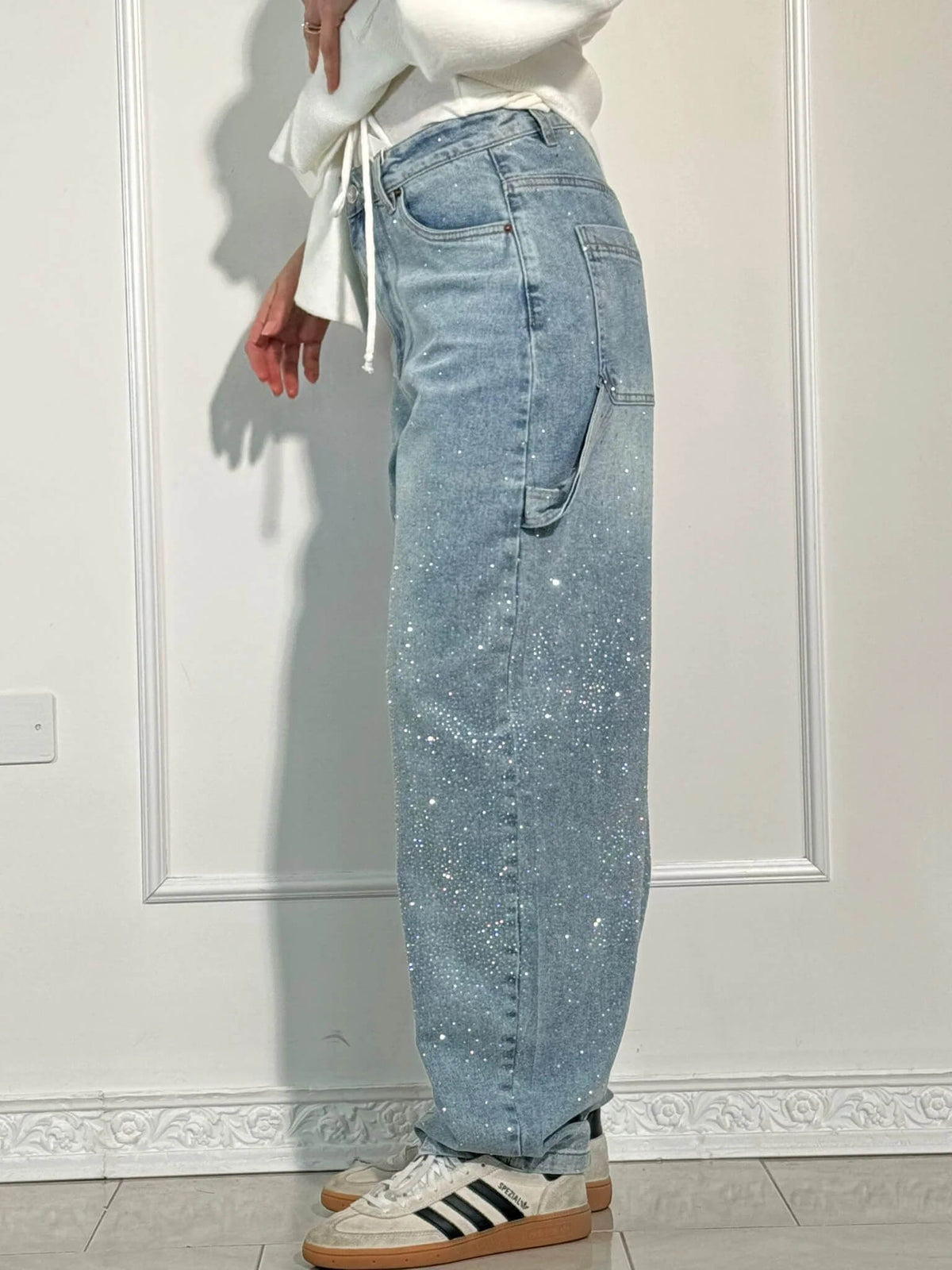 MHIYA | Vintage Crystal Straight Jeans